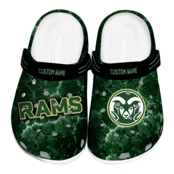 Colorado State Rams Clogs - Personalized Cracked Energy Green Black
