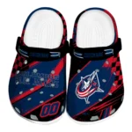 Columbus Blue Jackets Clogs - Custom Circuit Geometry Navy Blue Black 1 Columbus Blue Jackets Clogs – Custom Circuit Geometry Navy Blue Black 1