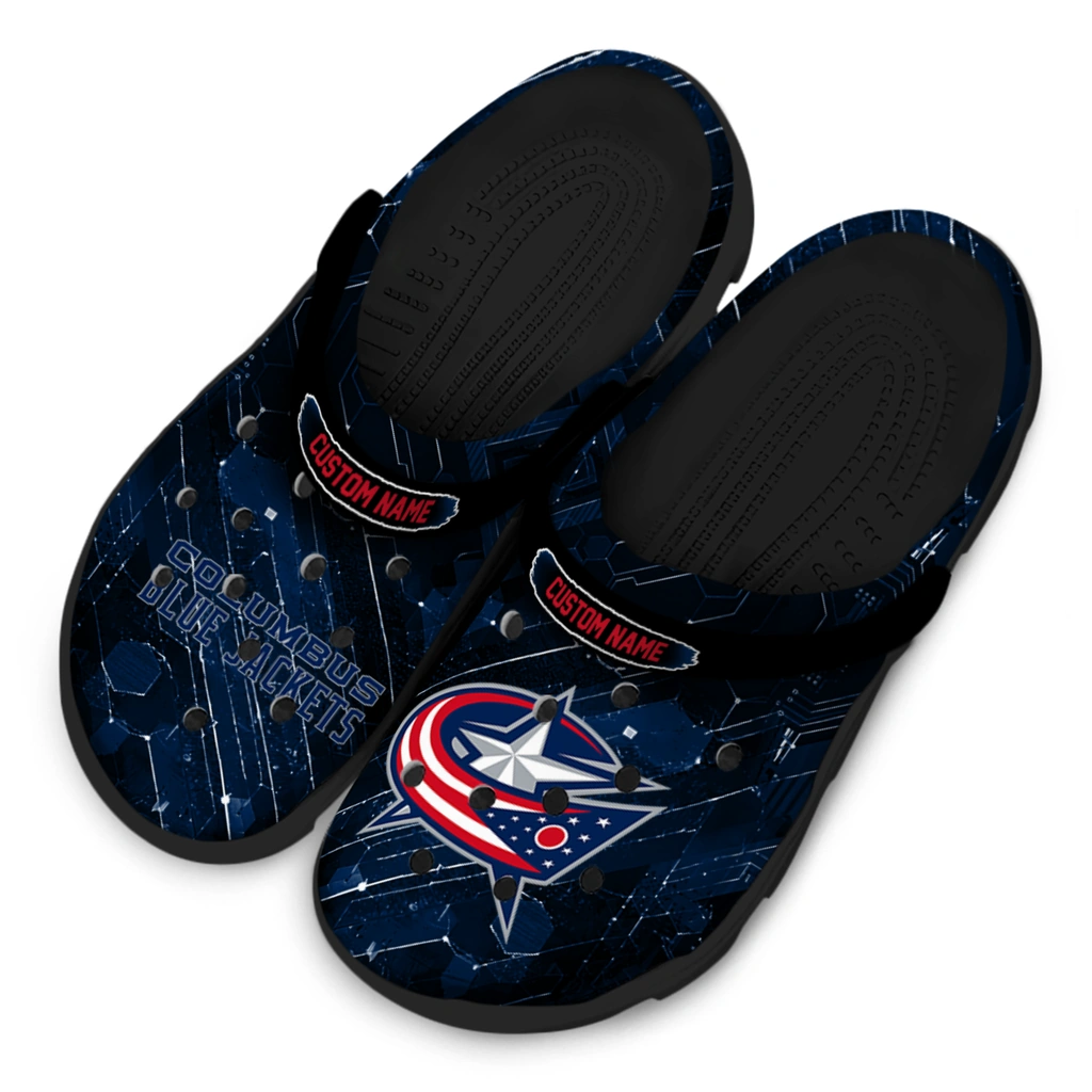 columbus-blue-jackets-clog-custom-circuit-geometry-navy-blue-black-latest-model.webp