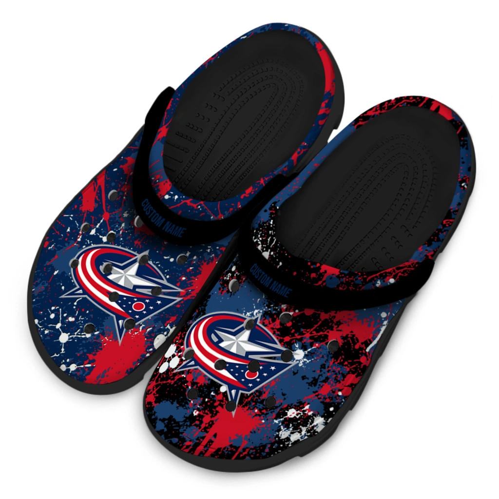 columbus-blue-jackets-clog-customized-splatter-splash-navy-blue-black-latest-model.webp