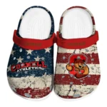 Cornell Big Red Clogs - Custom Distressed Stripes Red Blue 1 cornell-big-red-clog-custom-distressed-stripes-red-blue-best-selling.webp
