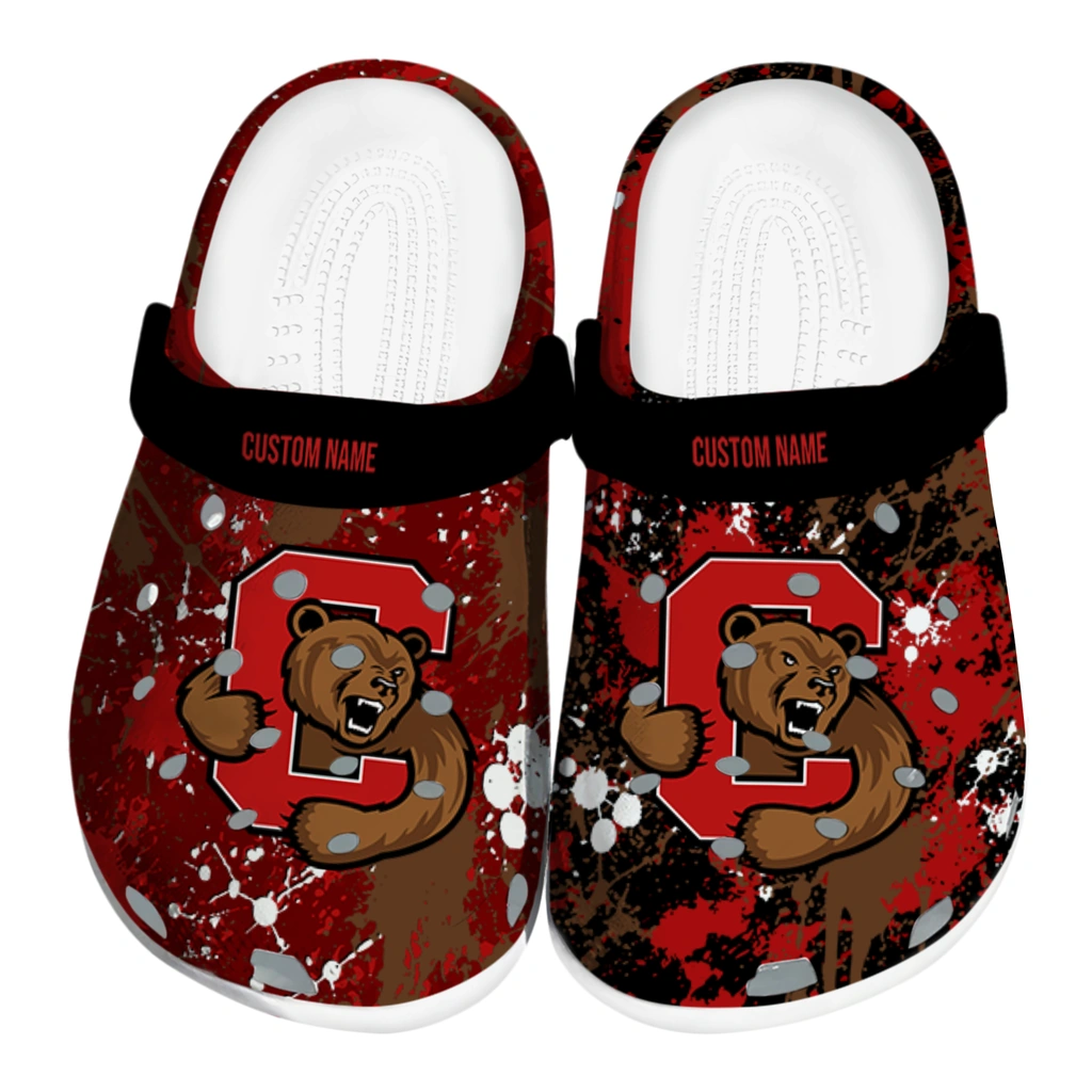 cornell-big-red-clog-customized-splatter-splash-red-black-best-selling.webp cornell big red clog customized splatter splash red black best selling
