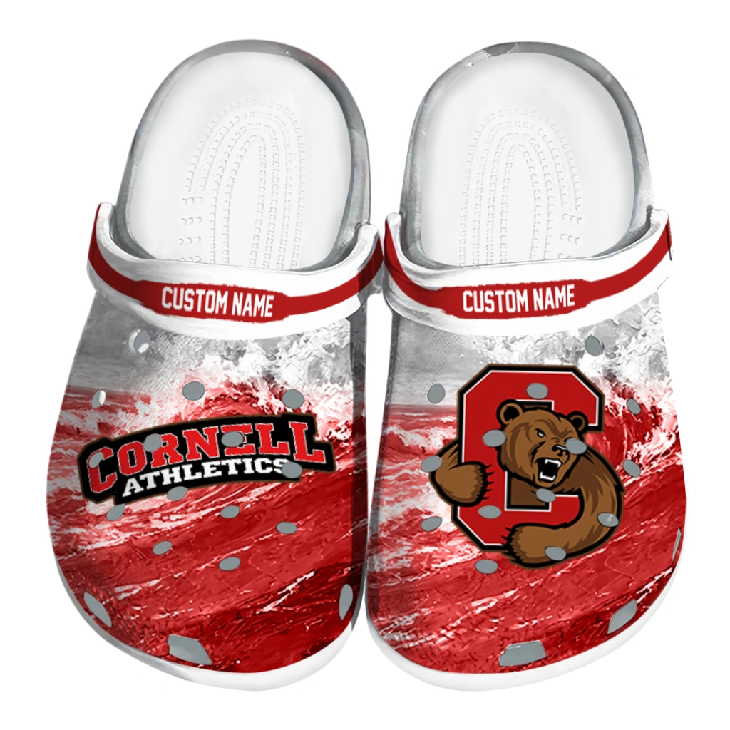 cornell-big-red-clog-personalized-wave-swirl-red-white-best-selling.webp cornell big red clog personalized wave swirl red white best selling