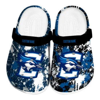 Creighton Bluejays Clogs - Custom Splatter Splash Blue Black