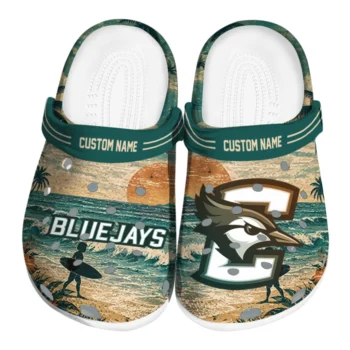Creighton Bluejays Clogs - Custom Wave Scene Fir Green