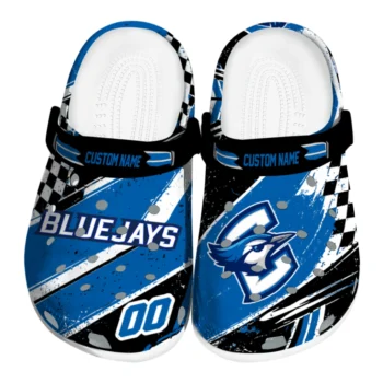 Creighton Bluejays Clogs - Personalized Circuit Geometry Blue Black