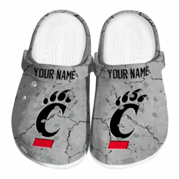 Custom Cincinnati Bearcats Clogs Cracked Texture Best Selling