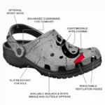 Custom Cincinnati Bearcats Clogs Cracked Texture Best Selling