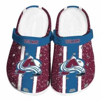 Custom Colorado Avalanche Clogs Vertical Stripes Best Selling