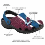 Custom Colorado Avalanche Clogs Vertical Stripes Best Selling
