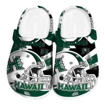 Custom Hawaii Rainbow Warriors Clogs Football Helmet Best Selling