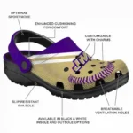Custom James Madison Dukes Clogs Baseball Motif Best Selling