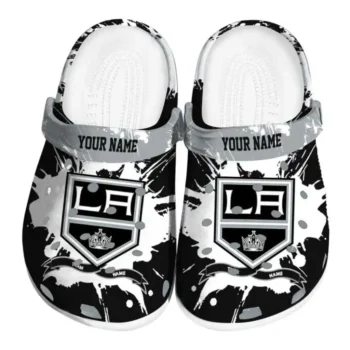 Custom Los Angeles Kings Clogs Splatter Pattern Best Selling