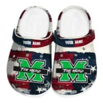 Custom Marshall Thundering Herd Clogs Patriotic Stripes Best Selling