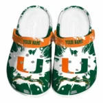 Custom Miami Hurricanes Clogs Splatter Pattern Best Selling