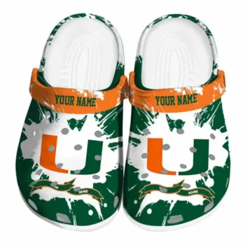 Custom Miami Hurricanes Clogs Splatter Pattern Best Selling