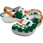 Custom Miami Hurricanes Clogs Splatter Pattern Best Selling
