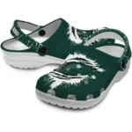 Custom Michigan State Spartans Clogs Splash Motif Background Best Selling