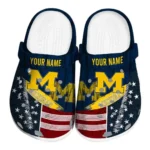 Custom Michigan Wolverines Clogs Star Spangled Side Pattern Best Selling