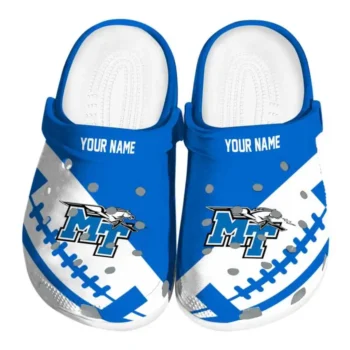 Custom Middle Tennessee Blue Raiders Clogs Football Motif Best Selling