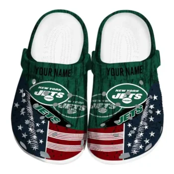 Custom New York Jets Clogs Star Spangled Side Pattern Best Selling