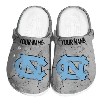 Custom North Carolina Tar Heels Clogs Cracked Texture Best Selling