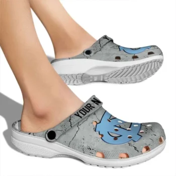 Custom North Carolina Tar Heels Clogs Cracked Texture High Quality