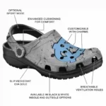 Custom North Carolina Tar Heels Clogs Cracked Texture Best Selling