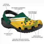 Custom North Dakota State Bison Clogs Baseball Motif Best Selling