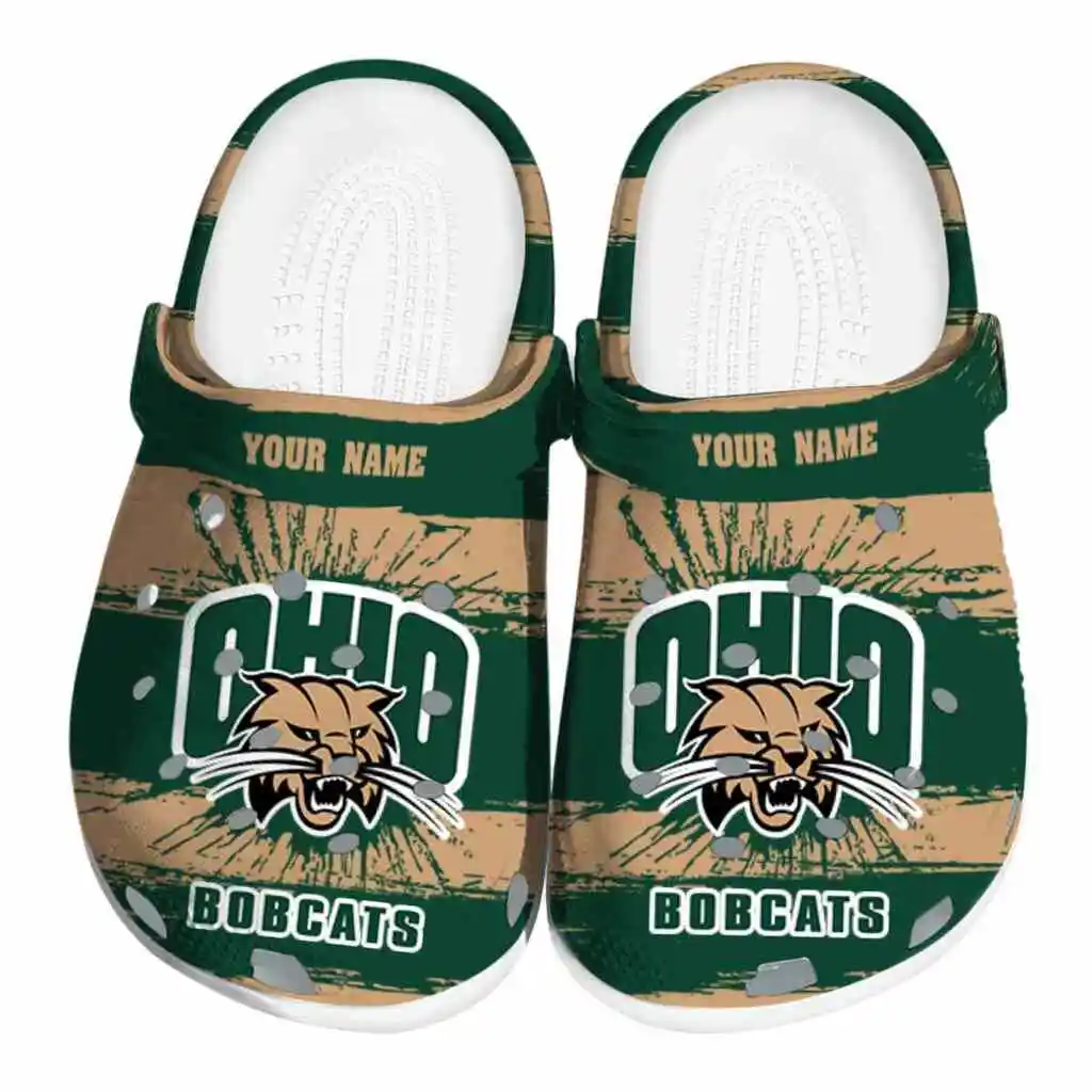 Custom Ohio Bobcats Clogs Paint Splatter Graphics Best Selling Custom Ohio Bobcats Clogs Paint Splatter Graphics Best Selling