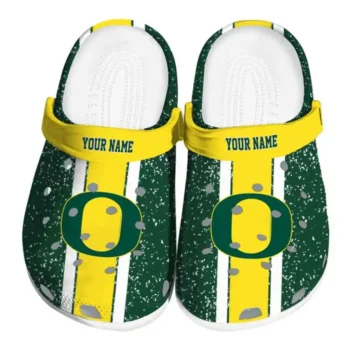 Custom Oregon Ducks Clogs Vertical Stripes Best Selling