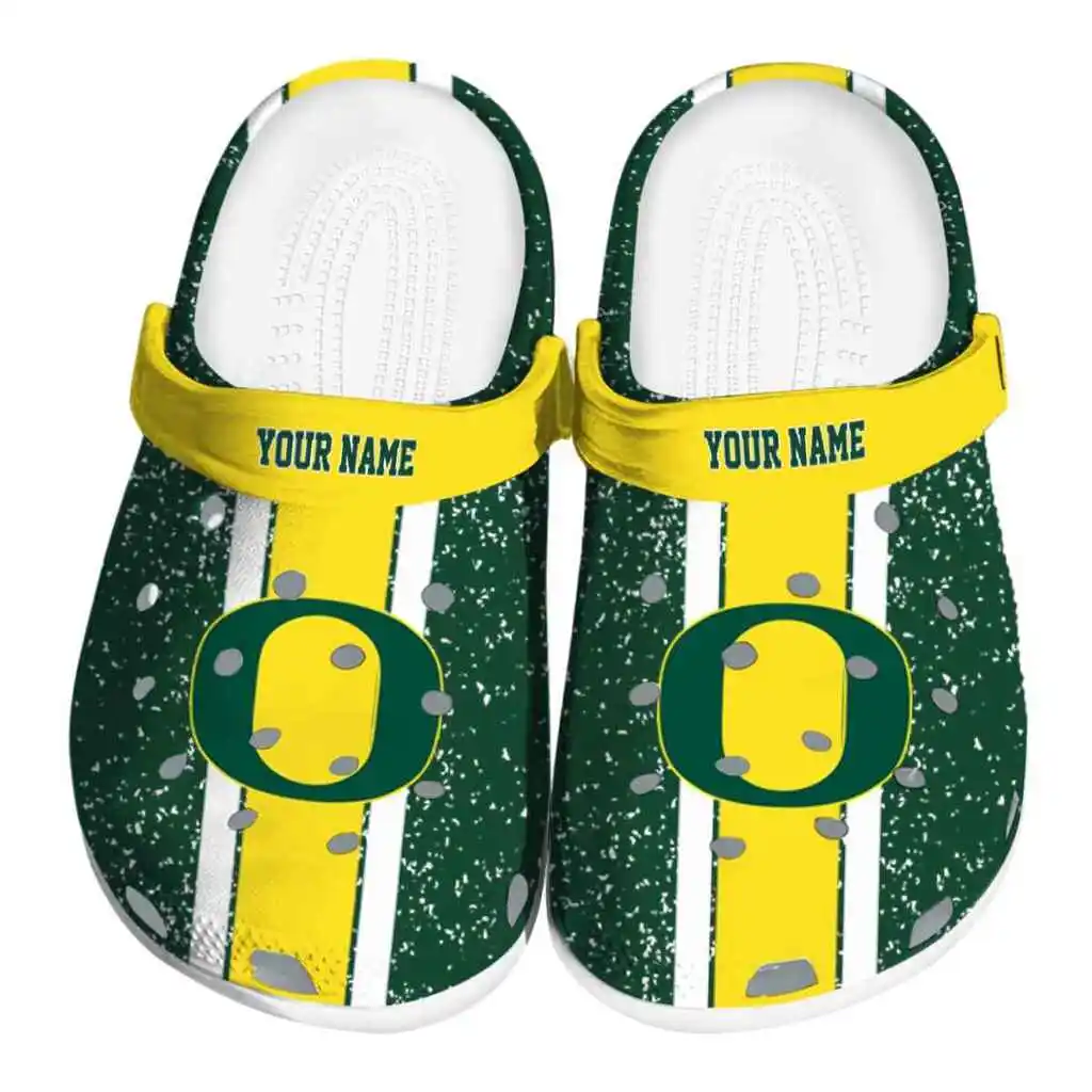 Custom Oregon Ducks Clogs Vertical Stripes Best Selling Custom Oregon Ducks Clogs Vertical Stripes Best Selling