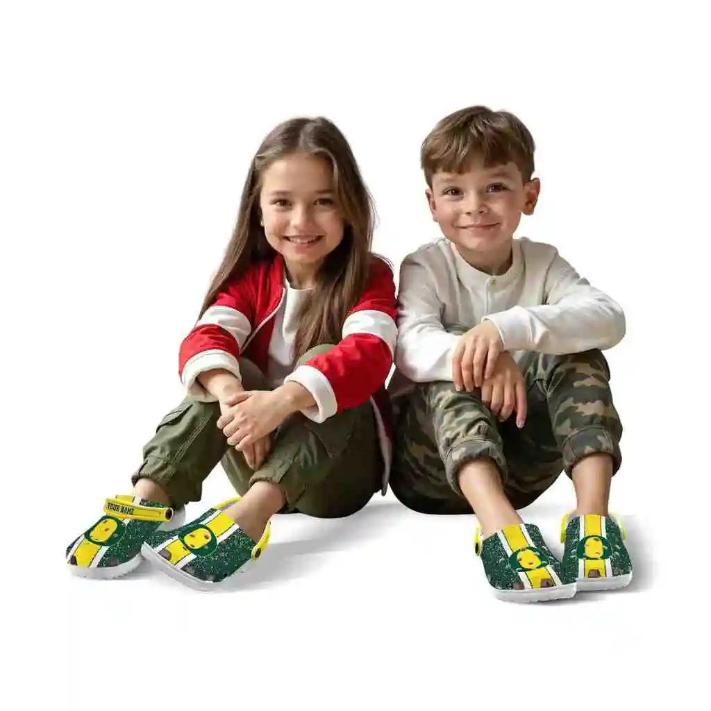 Custom Oregon Ducks Clogs Vertical Stripes Fashion Forward Custom Oregon Ducks Clogs Vertical Stripes Fashion Forward