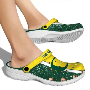 Custom Oregon Ducks Clogs Vertical Stripes High Quality