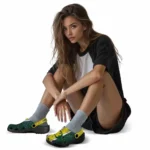 Custom Oregon Ducks Clogs Vertical Stripes Best Selling