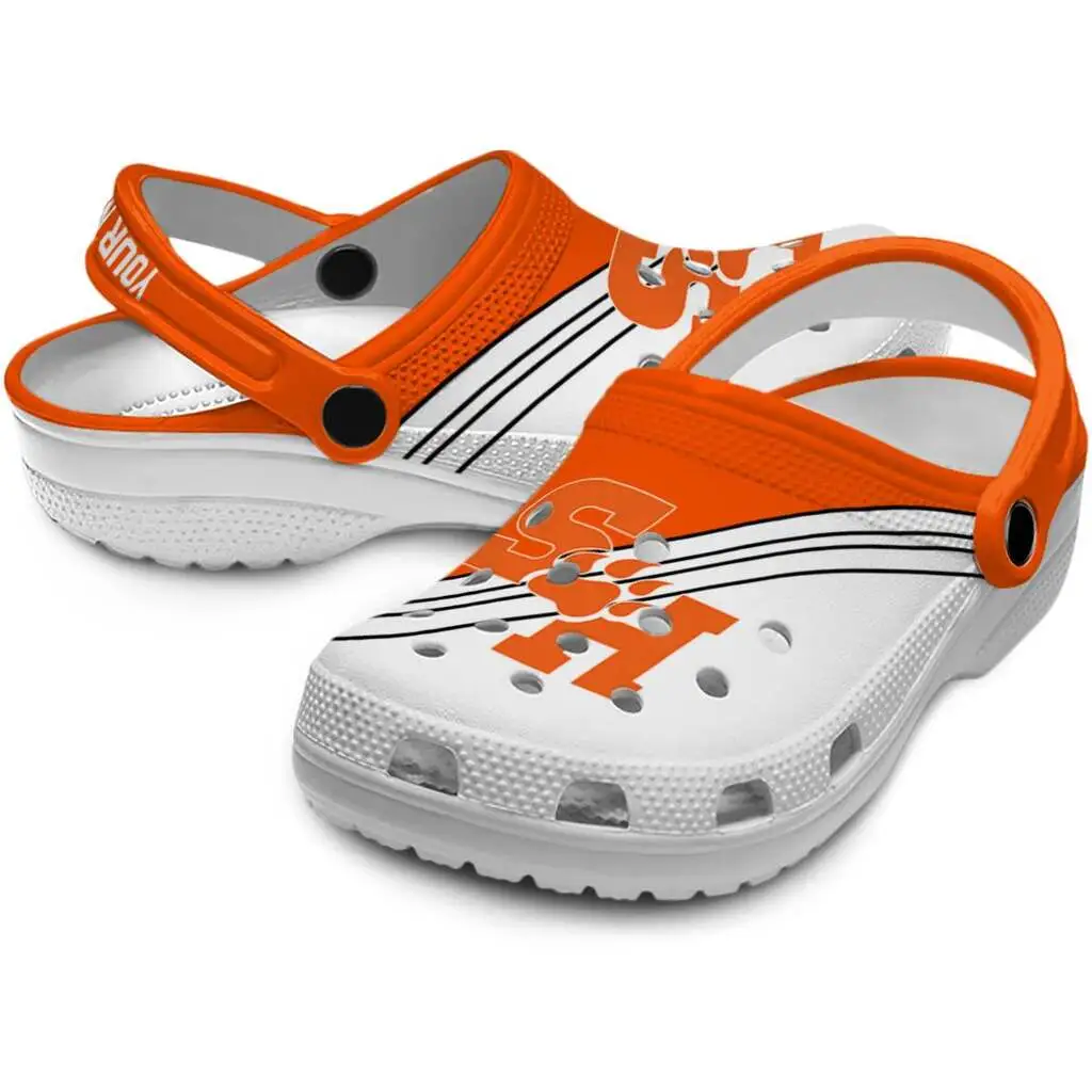 Custom Sam Houston Bearkats Clogs Striped Accents High Quality Custom Sam Houston Bearkats Clogs Striped Accents High Quality