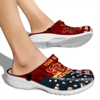 Custom Usc Trojans Clogs Star Spangled Side Pattern High Quality