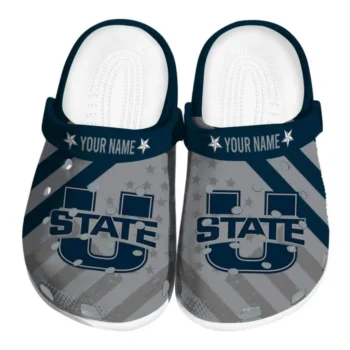 Custom Utah State Aggies Clogs Star Spangled Graphic Best Selling