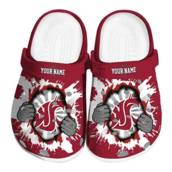 Custom Washington State Cougars Clogs Gripping Hand Best Selling