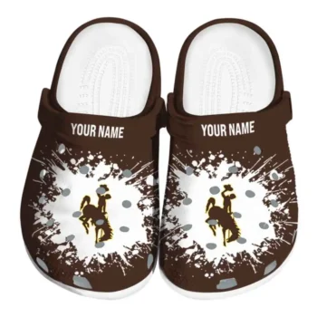 Custom Wyoming Cowboys Clogs Splatter Background Best Selling