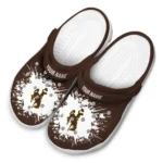 Custom Wyoming Cowboys Clogs Splatter Background Best Selling