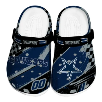 Dallas Cowboys Clogs - Custom Checkered Streaks Blue Black