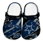 Dallas Cowboys Clogs - Custom Checkered Streaks Blue Black 1 Dallas Cowboys Clogs – Custom Checkered Streaks Blue Black 1