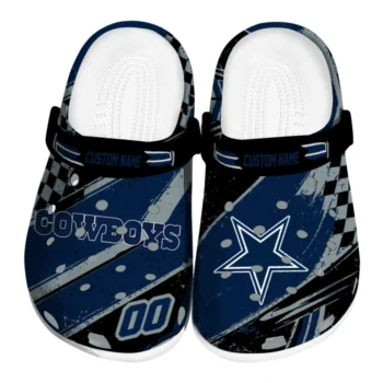 Dallas Cowboys Clogs - Custom Checkered Streaks Blue Black