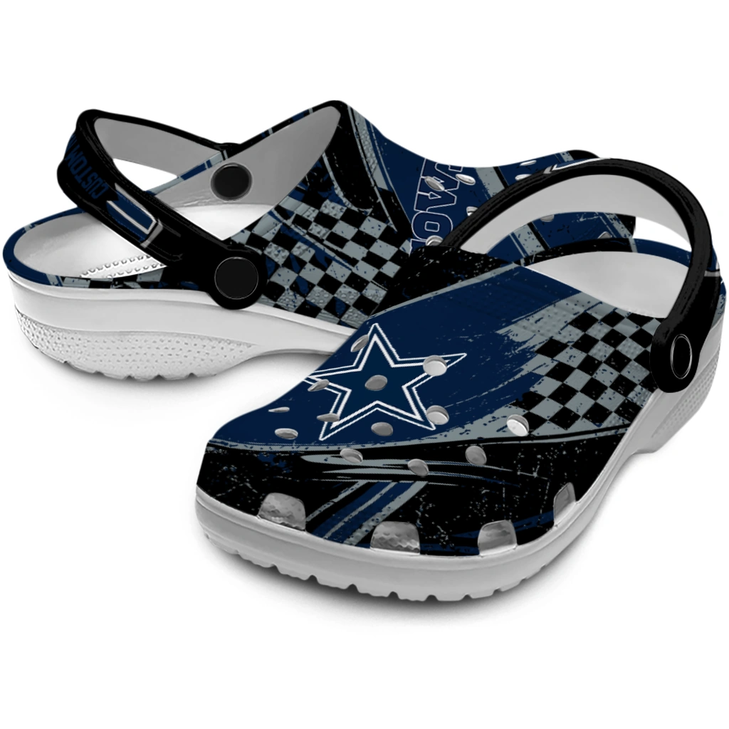 Dallas Cowboys Clogs - Customized Circuit Geometry Blue Black 3