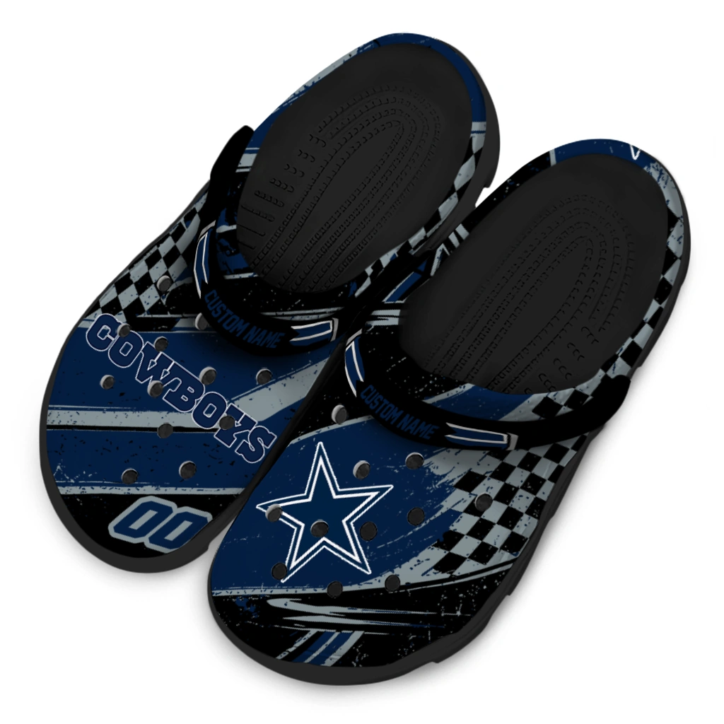 Dallas Cowboys Clogs - Customized Circuit Geometry Blue Black 4