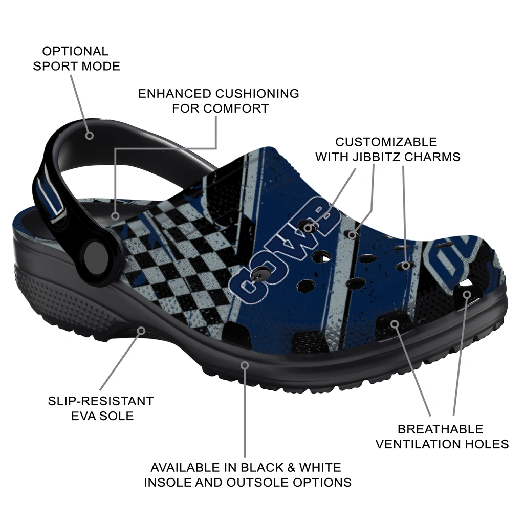 Dallas Cowboys Clogs - Customized Circuit Geometry Blue Black 5
