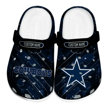 Dallas Cowboys Clogs - Customized Circuit Geometry Blue Black
