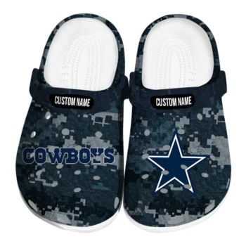 Dallas Cowboys Clogs - Customized Digital Camo Blue