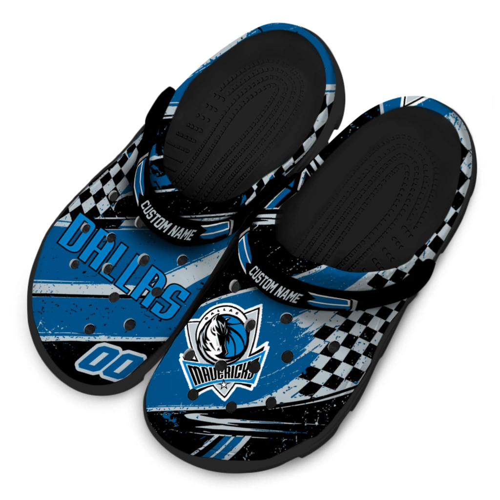 dallas-mavericks-clog-custom-checkered-streaks-blue-black-latest-model.webp